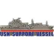 USN SUPPORT VESSEL Lapel Pin - Army Navy logistics Vessel Watercraft - Enamel Pin Backpack Tie Shirt Trading Button Pinback Craft Supply