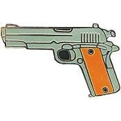 45 Cal Pistol Lapel Pin - Military Gun 45 Caliber Handgun - Enamel Pin Backpack Tie Shirt Trading Button Pinback Craft Supply