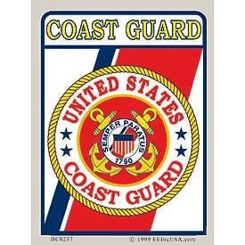 United States Coast Guard Sticker Decal - United States Coast Guard USCG Prismatic Rectangle Bumper Sticker Decal Craft Supply