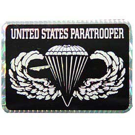 Army Paratrooper Sticker Decal - United States Army Prismatic Rectangle Bumper Sticker Decal Craft Supply