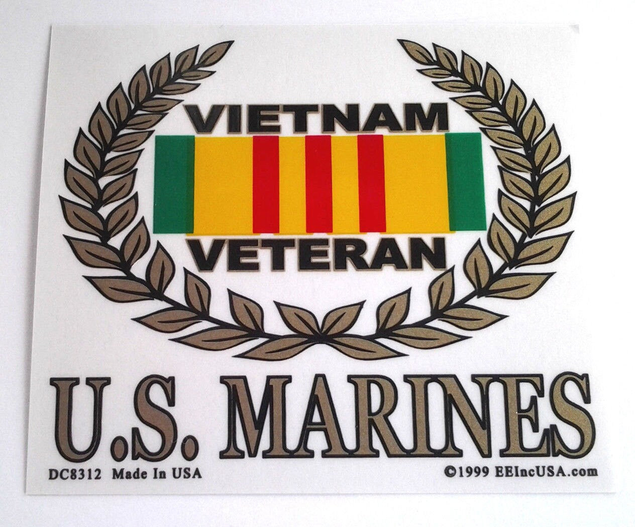 U.S. MARINES Vietnam Veteran Clear Decal Sticker - United States Marines Veteran Clear Decal For Car Truck Window Vehicle Craft Supply