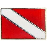Scuba Diver Flag Lapel Pin - Diver Down Warning Diving Enamel Pin Backpack Tie Shirt Trading Button Pinback Craft Supply