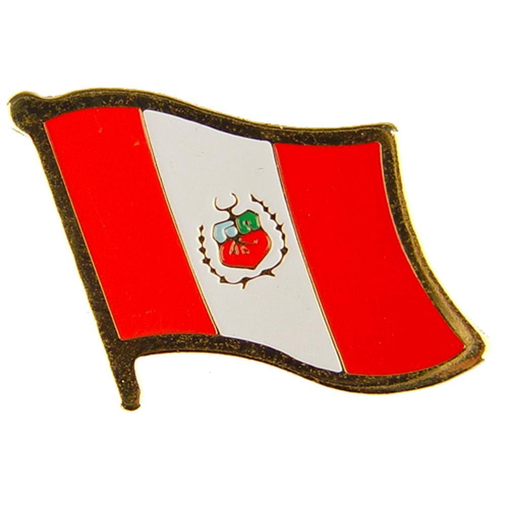 PERU Flag Lapel Pin - Country Flag Enamel Pin for Backpack Tie Shirt Button Pinback Lapel Pin