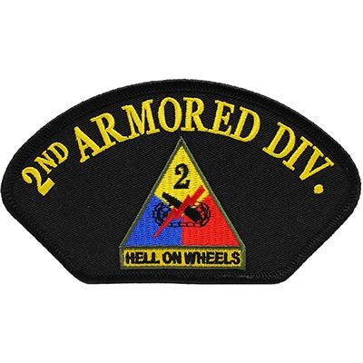 US ARMY 2nd Armored Division Hat Patch - Hell On Wheels Second Division Military Embroidered Patch Applique Craft Supply