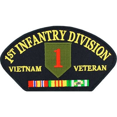 US ARMY 1st Infantry Division Hat Patch - Big Red One Vietnam Veteran Infantry Division Military Embroidered Patch Applique Craft Supply