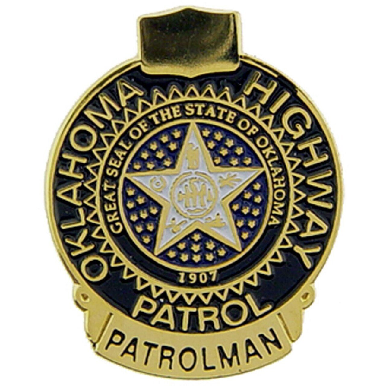 Oklahoma Highway Patrol Lapel Pin - State Trooper Police Patrol - Enamel Pin Backpack Tie Shirt Trading Button Pinback Craft Supply