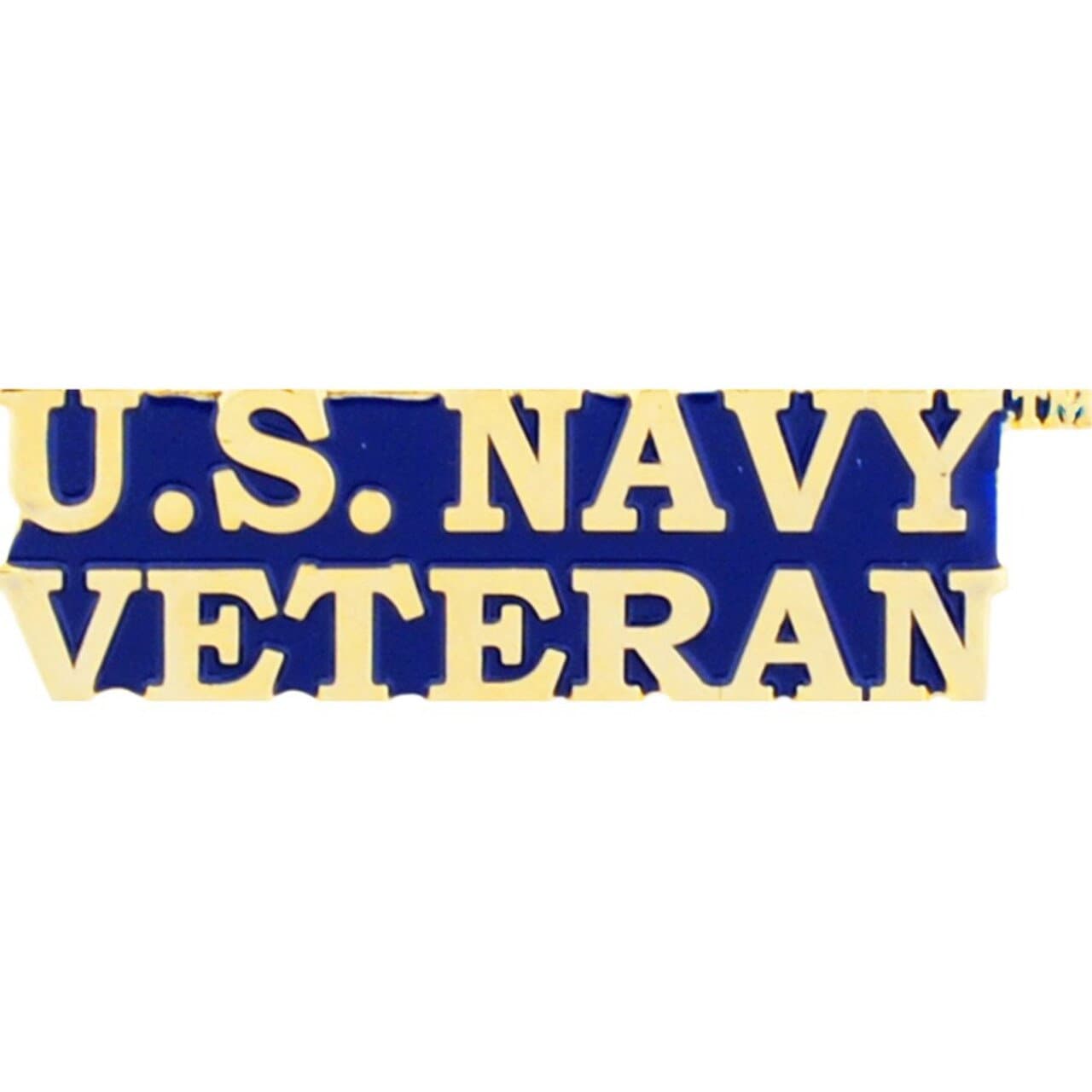 U.S. NAVY VETERAN Lapel Pin - United States USN Veteran Vet Script Enamel Pin for Backpack Tie Shirt Trading Button Pinback Craft Supply