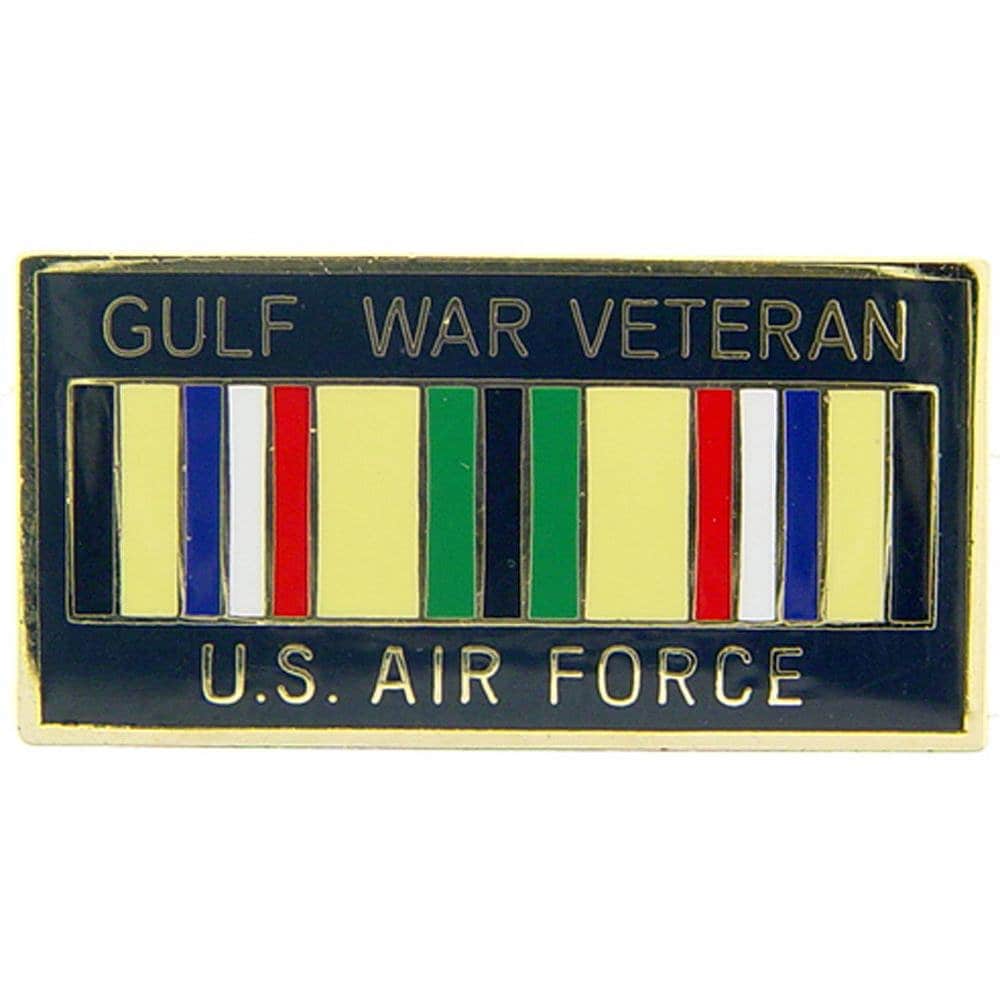 GULF WAR VETERAN Lapel Pin - U.S. Air Force Veteran Vet Ribbon Enamel Pin for Backpack Tie Shirt Trading Button Pinback Craft Supply