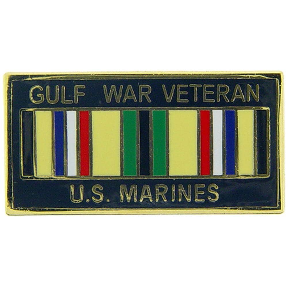 GULF WAR VETERAN Lapel Pin - U.S. Marines Veteran Vet Ribbon Enamel Pin for Backpack Tie Shirt Trading Button Pinback Craft Supply
