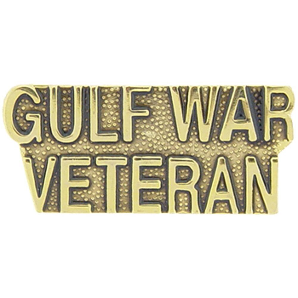 GULF WAR VETERAN Lapel Pin - United States Military Veteran Vet Script Enamel Pin for Backpack Tie Shirt Trading Button Pinback Craft Supply
