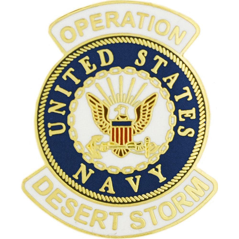 Operation Desert Storm NAVY Lapel Pin - United States Navy USN Military Enamel Pin Backpack Tie Shirt Trading Button Pinback Craft Supply