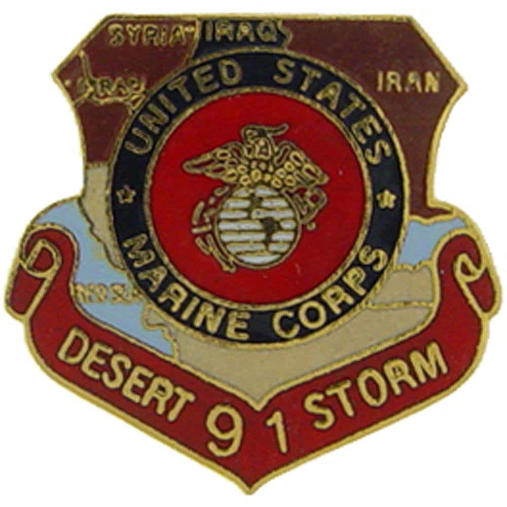 Desert Storm Map US MARINES Lapel Pin - United States Marine Corps USMC Military Enamel Pin Backpack Tie Shirt Button Pinback Craft Supply
