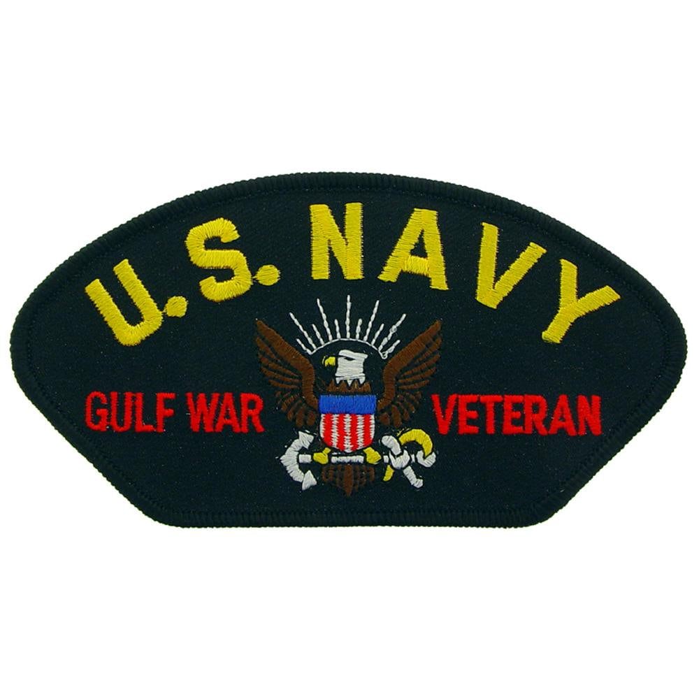 U.S. NAVY Gulf War Veteran Hat Patch - United States Navy USN Vet Military Embroidered Patch Applique Craft Supply