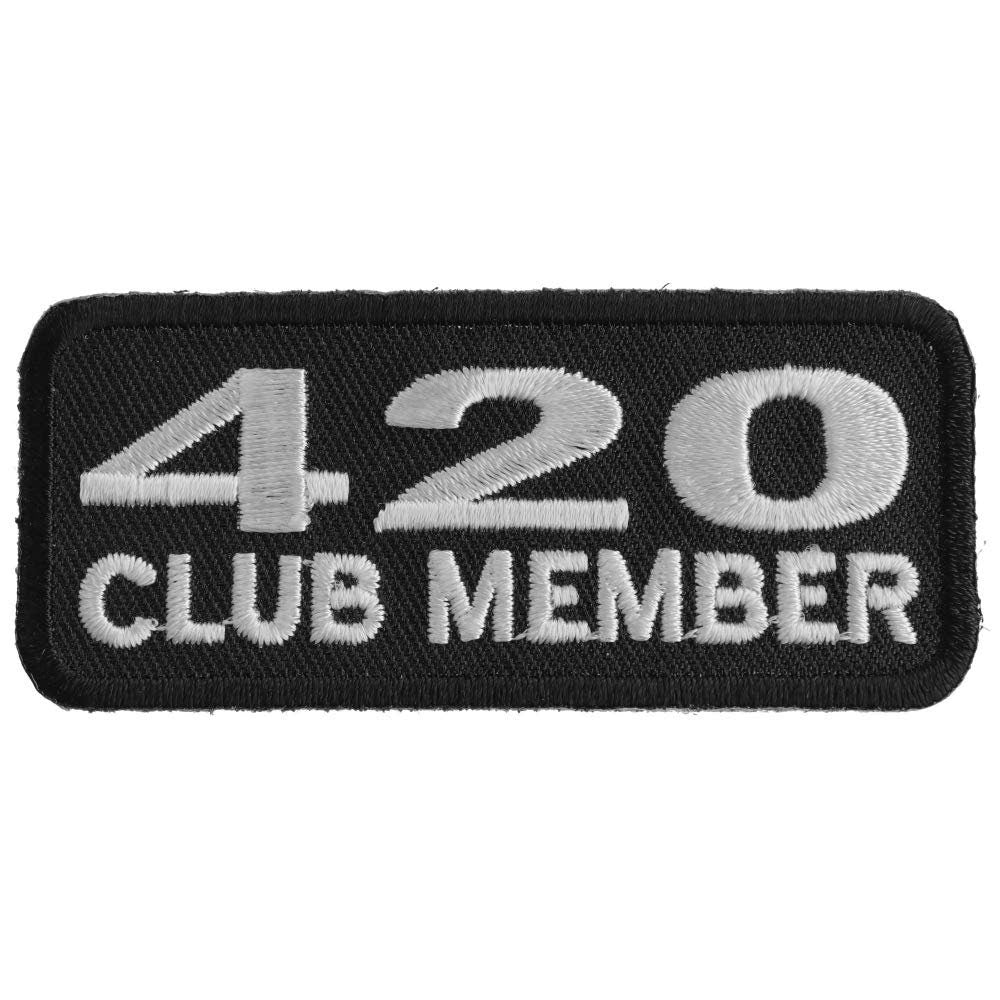 420 CLUB MEMBER Funny Stoner Motorcycle Biker Embroidered Patch