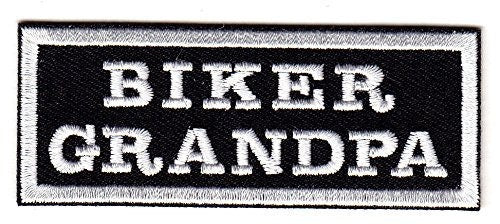 BIKER GRANDPA Funny Motorcycle Biker Embroidered Patch