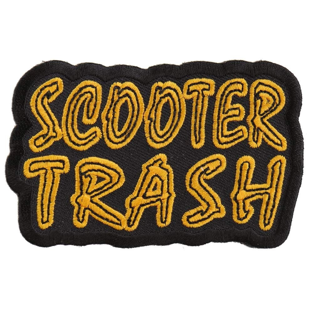SCOOTER TRASH Biker Motorcycle Embroidered Patch