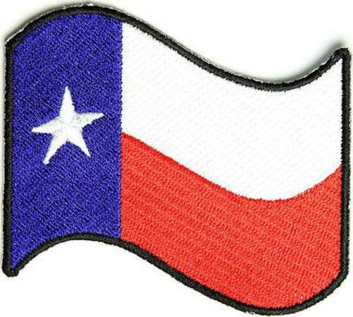 WAVING TEXAS FLAG Usa State Patriotic Embroidered Patch Craft Supply