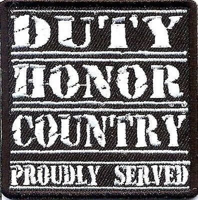 Duty Honor Country Proudly Served Military Biker Embroidered Patch Craft Supply