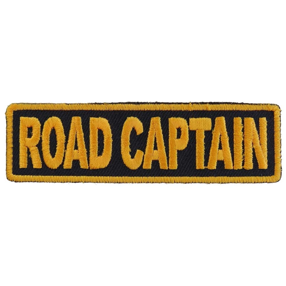 ROAD CAPTAIN Yellow Biker Motorcycle Embroidered Patch Craft Supply