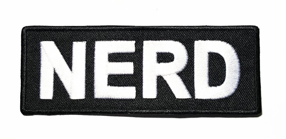 NERD Funny Biker Motorcycle Embroidered Patch