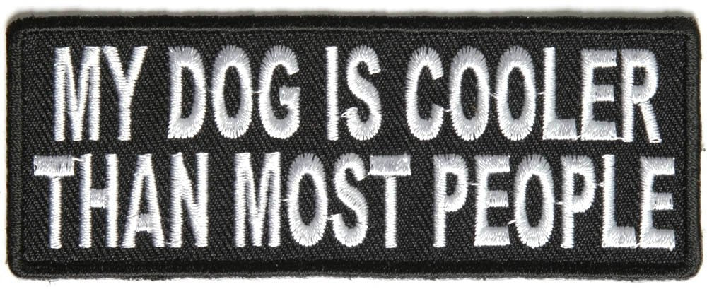 My Dog Is Cooler Than Most People Funny Biker Motorcycle Patch