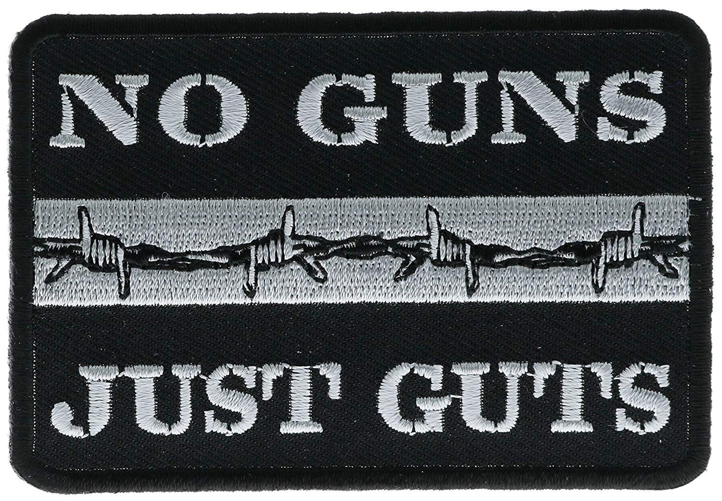 NO GUNS Just Guts Thin Silver Line Corrections Officer Embroidered Patch