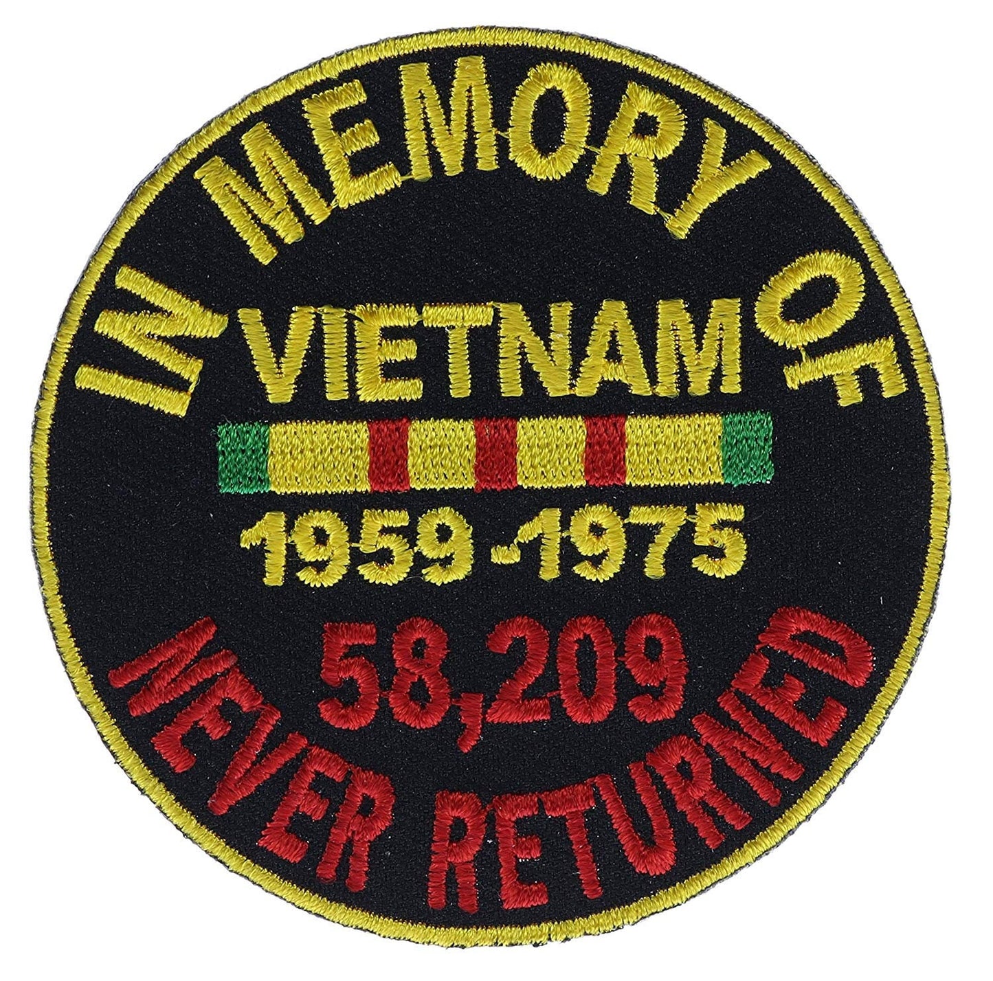 MEMORY OF VIETNAM Never Returned Military Biker Embroidered Patch