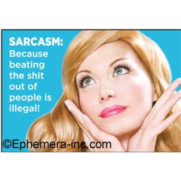 Sarcasm Because Beating The Shit Out Of People Is Illegal! Funny RECTANGLE MAGNET