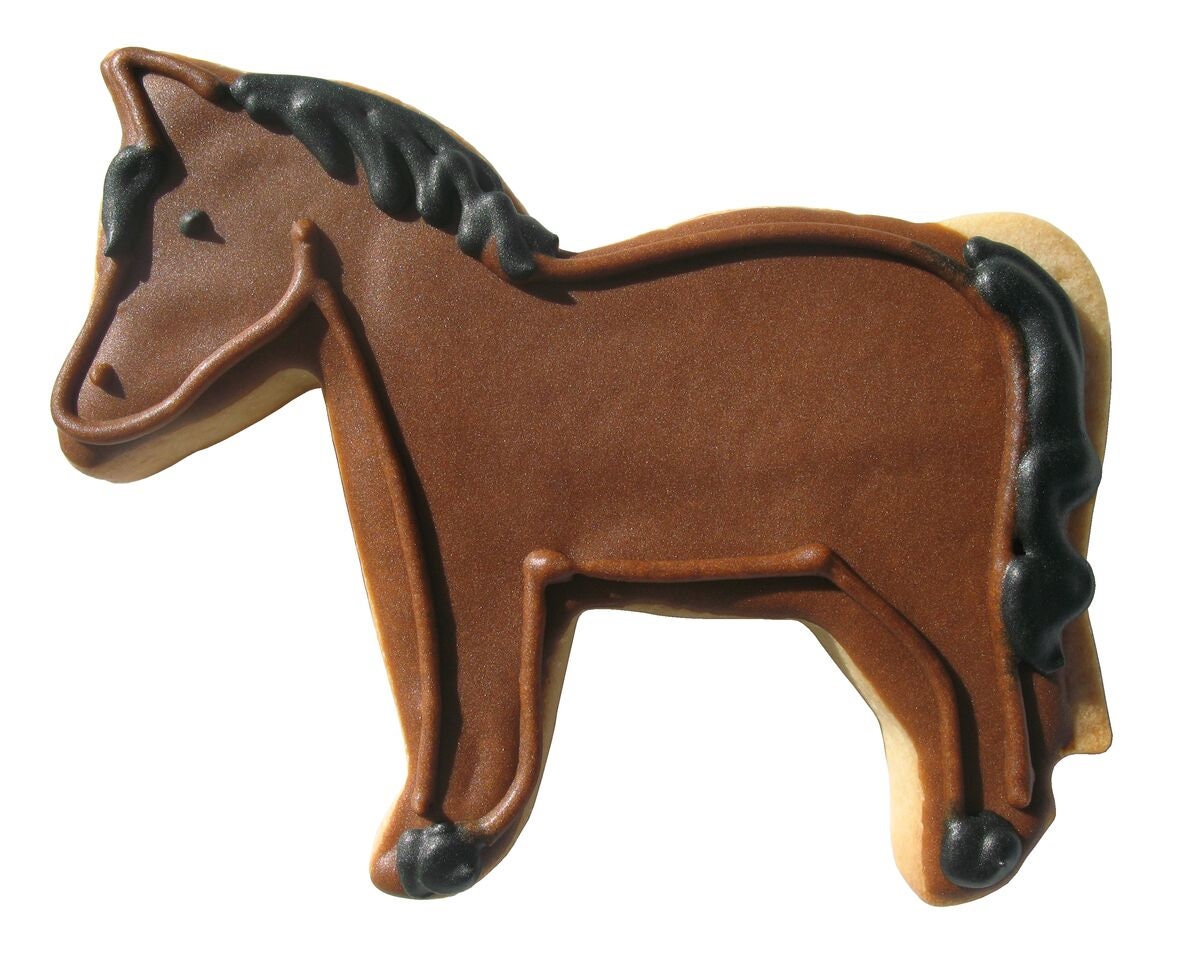 HORSE Cookie Cutter Metal 4 Inches - Stencil Fondant Horses Barn Farm Riding