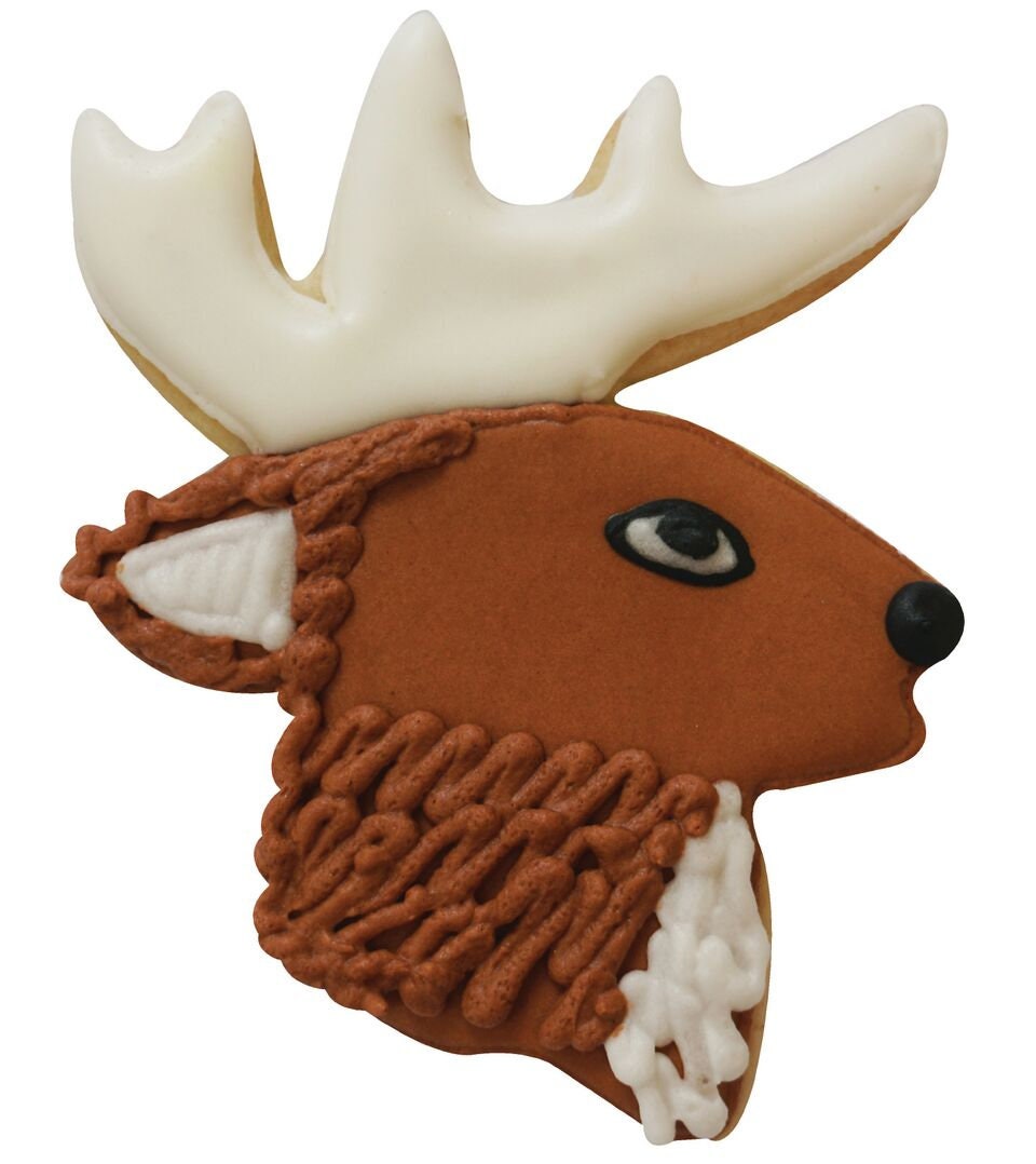 DEER HEAD Cookie Cutter Metal 4 Inches - Stencil Fondant