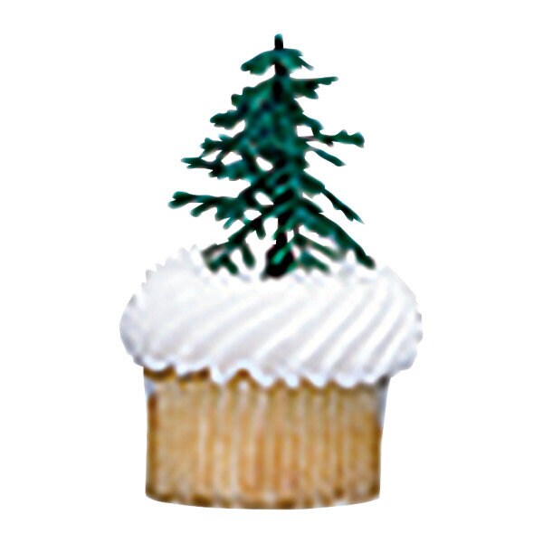 12 EVERGREEN TREE Cupcake Picks Cake Toppers for Christmas Tree Party Decoration