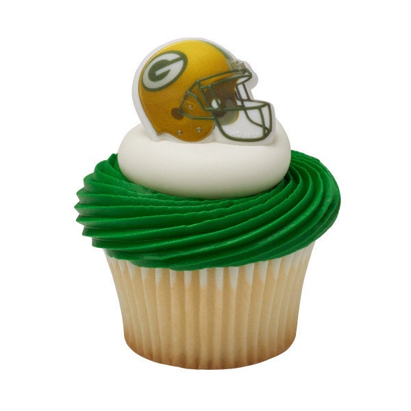 12 GREEN BAY PACKERS Cupcake Rings Nfl Cake Toppers for Birthday Party Decoration
