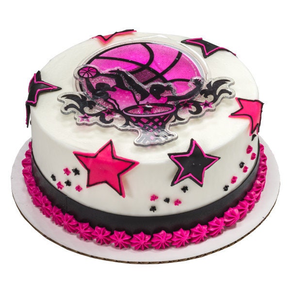 BASKETBALL STARS Cake Topper Cake Decoration Girls Pink Birthday Sports Decoset