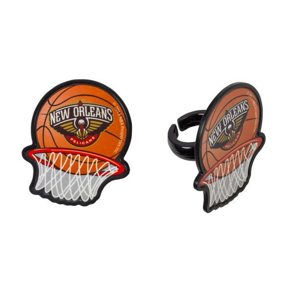 12 NEW ORLEANS PELICANS Cupcake Rings Nba Cake Toppers for Birthday Party Decoration Craft Supply