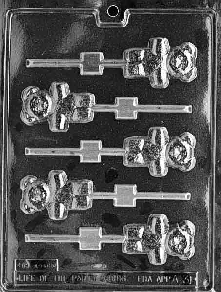 TEDDY BEAR LOLLY Sucker Chocolate Candy Mold