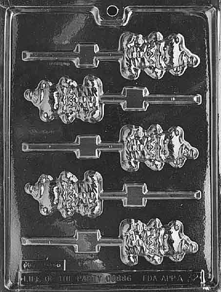 CLOWN TEDDY BEAR Lolly Sucker Chocolate Candy Mold