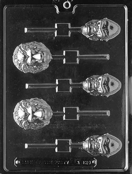 JUNGLE ANIMAL FACE Lolly Animal Sucker Chocolate Candy Mold Craft Supply