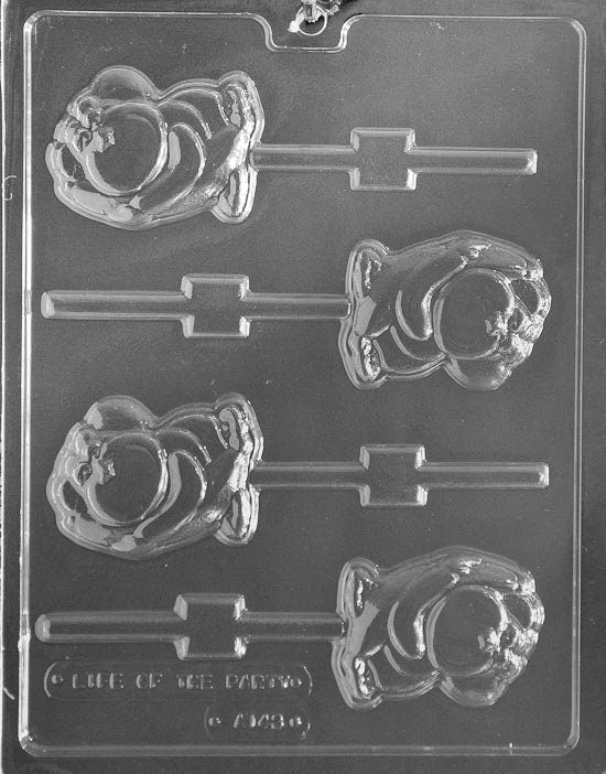 MONKEY HOLDING BANANA Lolly Animal Sucker Chocolate Candy Mold Craft Supply
