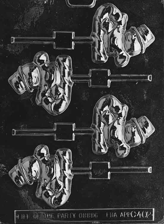 SNOWMAN ON CANE Lolly Christmas Sucker Chocolate Candy Mold