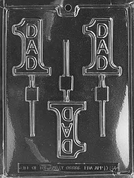 DAD #1 Lolly Sucker Chocolate Candy Mold Craft Supply