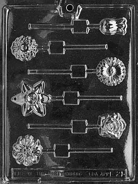 ASSORTED FLOWERS LOLLY Sucker Chocolate Candy Mold