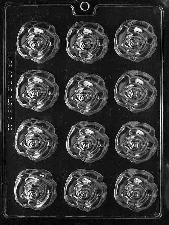 MEDIUM OPEN ROSE Chocolate Candy Mold Craft Supply