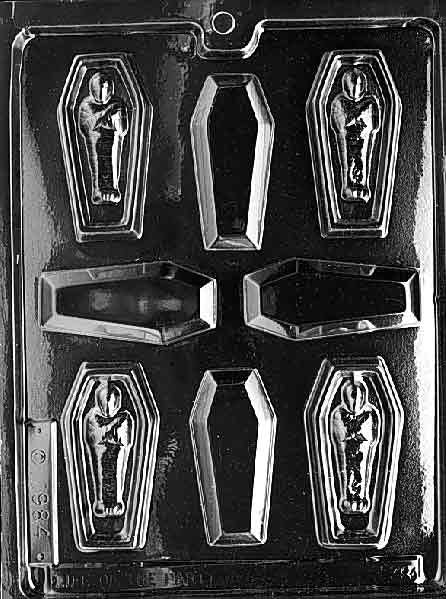 CASKET WITH MUMMY Halloween Chocolate Candy Mold