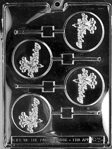 HAPPY B-DAY LOLLY Sucker Chocolate Candy Mold