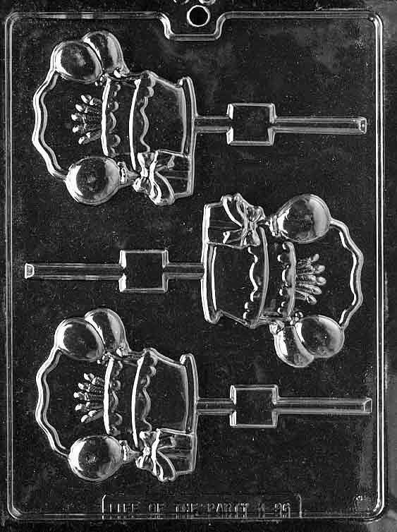 PERSONALIZE B-DAY CAKE Lolly Sucker Chocolate Candy Mold Craft Supply
