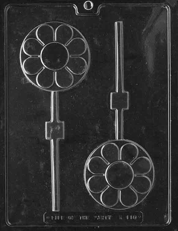 ROUND DISC FLOWER Lolly Sucker Chocolate Candy Mold