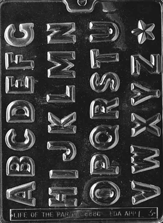 ALPHABET (A-Z) Letters Chocolate Candy Mold Craft Supply