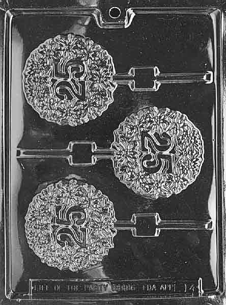 25TH ANNIVERSARY LOLLY Sucker Chocolate Candy Mold