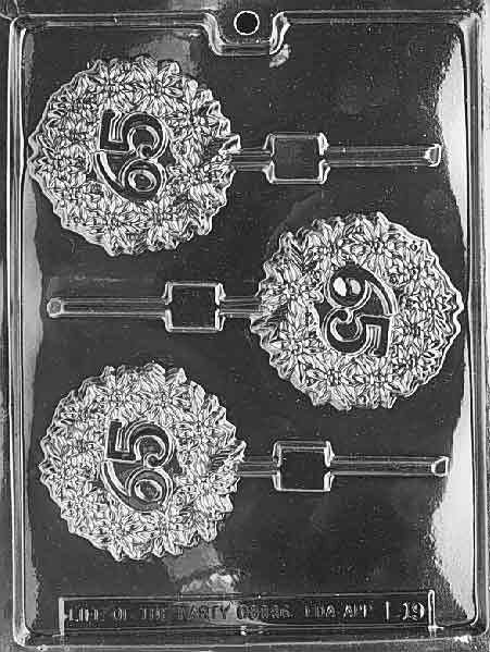 65TH ANNIVERSARY LOLLY Sucker Chocolate Candy Mold Craft Supply