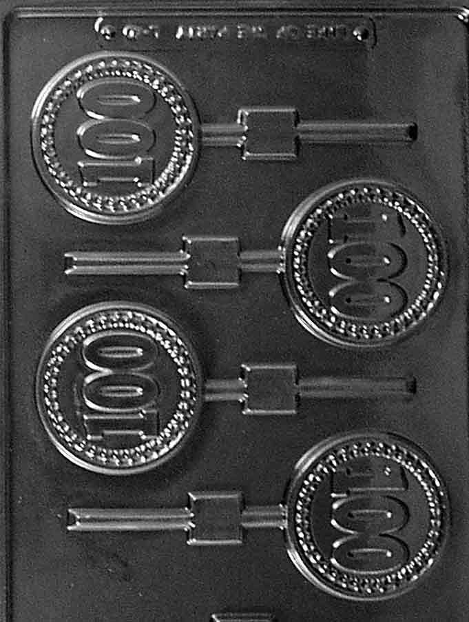 NUMBER 100 LOLLY #100 Sucker Chocolate Candy Mold